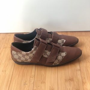 Men’s Gucci monogram brown canvas leather sneaker